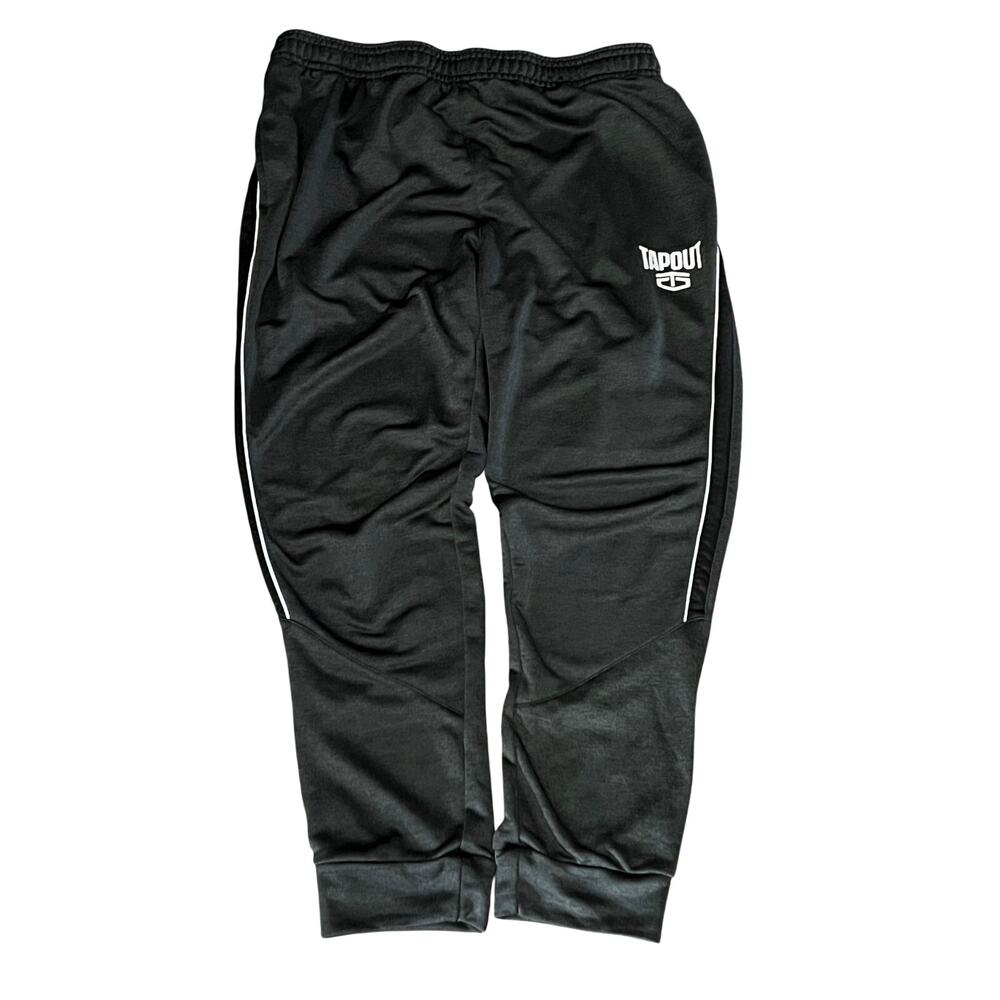 Tapout Joggers Sweatpants XL Men Black Drawstring Waist Warmup Athletic MMA